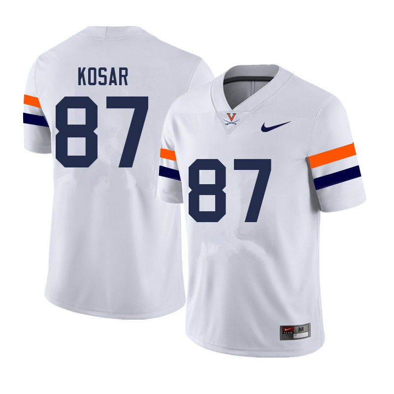 Men #87 Mike Kosar Virginia Cavaliers College Football Jerseys Sale-White